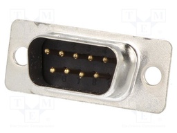 D-Sub; PIN: 9; plug; male; stamped and formed contacts; soldering