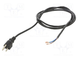 POWER CORD, NEMA 5-15P/FREE END, 2M, 10A