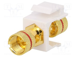 Socket; coupler; female x2; Keystone; gold-plated; straight