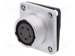 Socket; female; WS; PIN: 5; flange (4 holes),for panel mounting