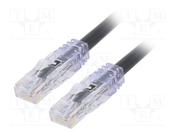 Patch cord; TX6A™ 10Gig,U/UTP; 6a; solid; Cu; PVC; black; Len: 1m