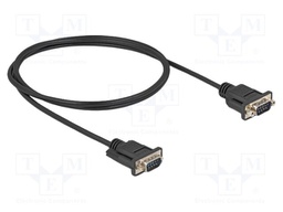 Cable; D-Sub 9pin plug,both sides; PVC; Len: 1m; black; Øcable: 5mm