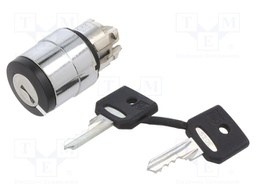 Switch: rotary with key; Stabl.pos: 2; 22mm; black; Illumin: none