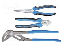 Kit: pliers; cutting,adjustable,half-rounded nose; 3pcs.
