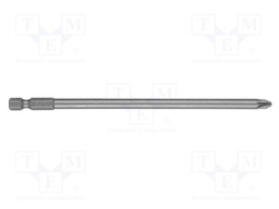 Screwdriver bit; Pozidriv®; PZ2; 1/4"; Overall len: 150mm