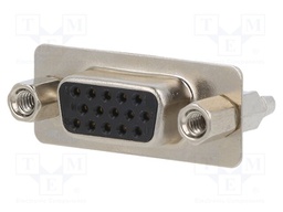 D Sub Connector, HD15, High Density, Receptacle, FCI 10090929 Series, 15 Contacts, DE, Solder