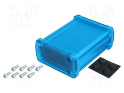 Enclosure: multipurpose; X: 68.7mm; Y: 89mm; Z: 35.2mm; blue; UL94V-0