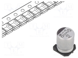 Capacitor: electrolytic; SMD; 100uF; 35VDC; Ø8x10mm; ±20%; 5000h