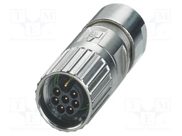 Connector: M17; plug; M17 PRO; PIN: 8; 630V; 14A; IP67; 7+PE; crimped