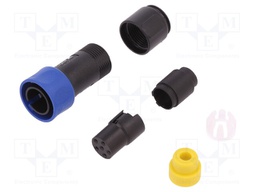 Connector: circular; plug; female; PIN: 6; w/o contacts; for cable