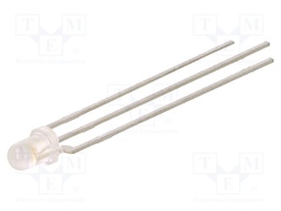 LED; 3mm; bicolour; red/blue; 110÷880mcd; 38÷310mcd; 45°; anode