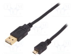 Cable; USB 2.0; USB B micro plug, USB A plug easy; nickel plated