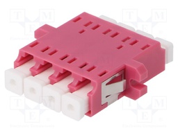 Connector: fiber optic; socket,coupler; quad,multi mode (MM); LC