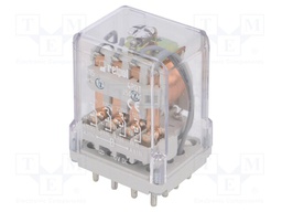Relay: electromagnetic; 4PDT; Ucoil: 110VDC; 10A/250VAC; 10A/24VDC