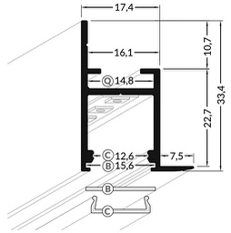 Profiles for LED modules; white; recessed; white; L: 2m; aluminium