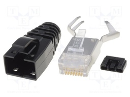 Plug; RJ45; PIN: 8; shielded; Layout: 8p8c; IDC,crimped; for cable
