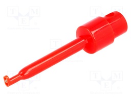 Clip-on probe; hook type; 3A; 60VDC; red; Grip capac: max.1.6mm