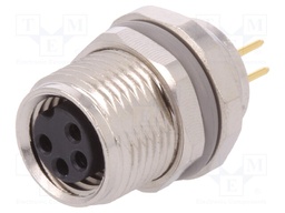 Connector: M8; female; PIN: 4; for panel mounting,front side nut