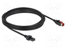 Cable; 2x4pin plug,PoweredUSB plug; 4m; black; 20AWG,26AWG; 24V