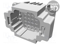 Connector: HDC; male; HDD; PIN: 24; 24+PE; size 3; w/o contacts; 10A