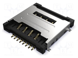Connector: for cards; Mini SIM; double,push-pull; SMT; gold flash