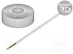 Wire: telecommunication cable; stranded; 2x28AWG; white; 100m