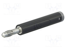 Connector: 4mm banana; plug; 19A; 30VAC; 60VDC; black; soldered