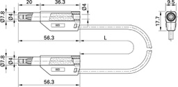 Test lead; silicone; 0.5m; white; 19A; 1kV; Cond.cross sec: 1mm2