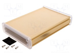 Enclosure: multipurpose; X: 146.6mm; Y: 209mm; Z: 41.6mm; golden