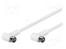 Cable; 75Ω; 3.5m; both sides,F plug angular "quick"; white