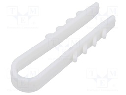Holder; 100pcs; RoundDowel; Body: white; 6mm