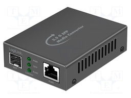 Converter RJ45-SFP; RJ45 socket,SFP; black; 2.5Gbps; aluminium