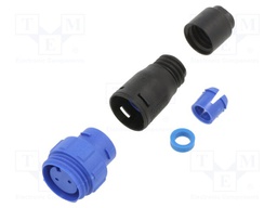 Connector: circular; plug; female; PIN: 2; w/o contacts; for cable