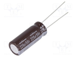 Capacitor: electrolytic; low impedance; THT; 220uF; 50VDC; ±20%