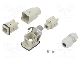 Connector: HDC; male + female; plug + socket; HA; PIN: 4; 3+PE; PG11