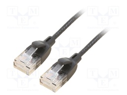 Patch cord; U/UTP; 6a; OFC; PVC; black; 2m; RJ45 plug,both sides