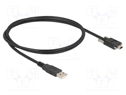 Cable; USB 2.0; USB A plug,USB B mini plug; 1m; black; 480Mbps