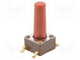 Microswitch TACT; SPST-NO; Pos: 2; 0.05A/12VDC; SMT; none; 2.6N