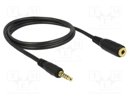 Cable; Jack 3.5mm 5pin socket,Jack 3,5mm 5pin plug; 1m; black