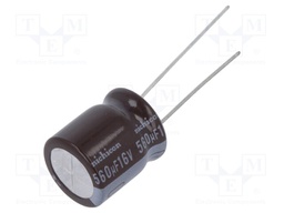 Capacitor: electrolytic; low impedance; THT; 560uF; 16VDC; ±20%