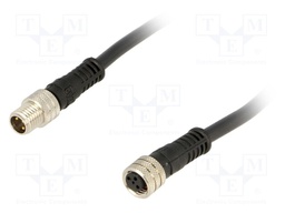 Cable: for sensors/automation; M8-M8; male; female; PIN: 3; plug